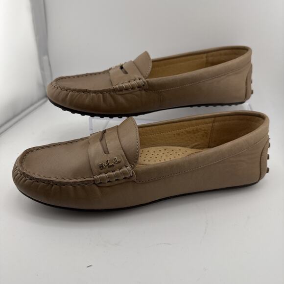 Lauren Ralph Lauren Women's Belen Porcini Leather Drivers Flats Loafers 7 B NWB - Picture 4 of 11